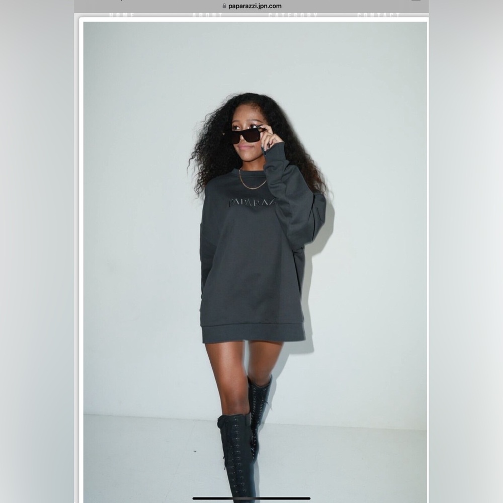 Light Grey Super Soft Oversized Paparazzi from Japan Sweatshirt Dress